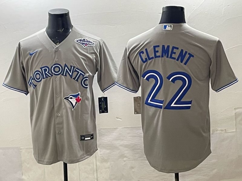 Men Toronto Blue Jays #22 Clement Grey 2026 Nike Game MLB Jersey 005